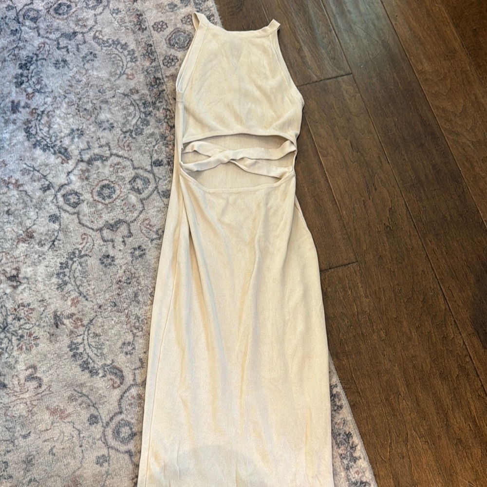 Dynamite Cream Backless Dress
